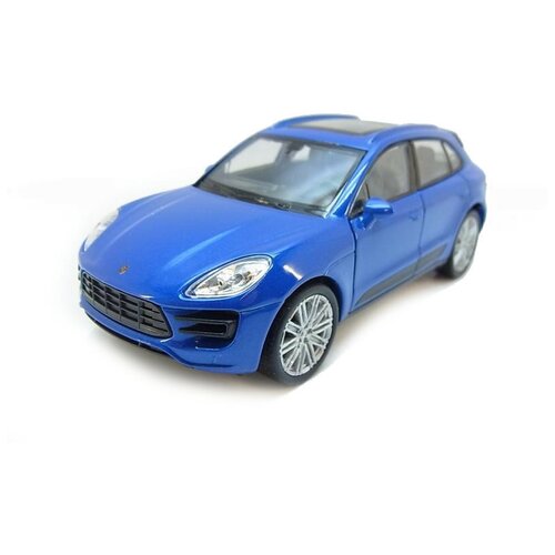 Легковой автомобиль Welly Porsche Macan Turbo (43673) 1:38, 11 см, синий легковой автомобиль welly toyota camry 43728 1 38 11 см белый
