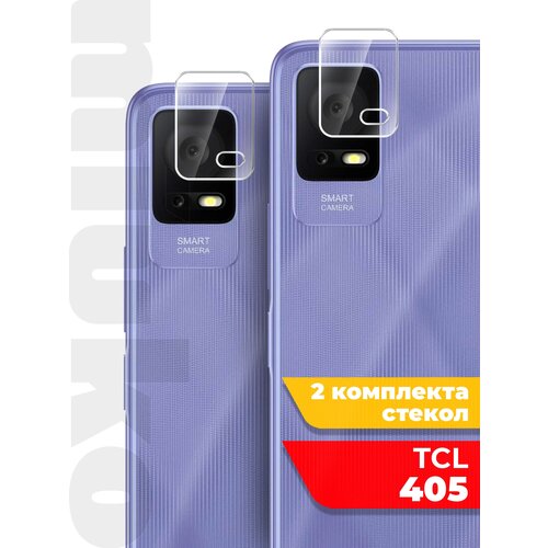 Защитное стекло на TCL 405 (ТСЛ 405) на Камеру 2 шт,(гибридное: пленка+стекловолокно), прозрачное силиконовая клеевая основа тонкое Hybrid Glass, Miuko защитное стекло для tcl 405 тсл 405 на экран и камеру гибридное пленка стекловолокно crystal boost