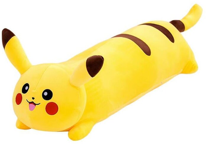 Мягкая игрушка обнимашка Пикачу "Батон" / подушка - антистресс / 90 см, желтый