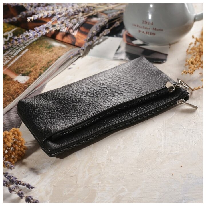 фото Кошелек жен 07-01-01, 18*1*9,5, отд, 2н/кармана, флотер доллар черный 1260778