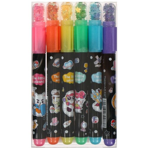 Набор маркеров текстовыделителей 6 цветов, звездочки