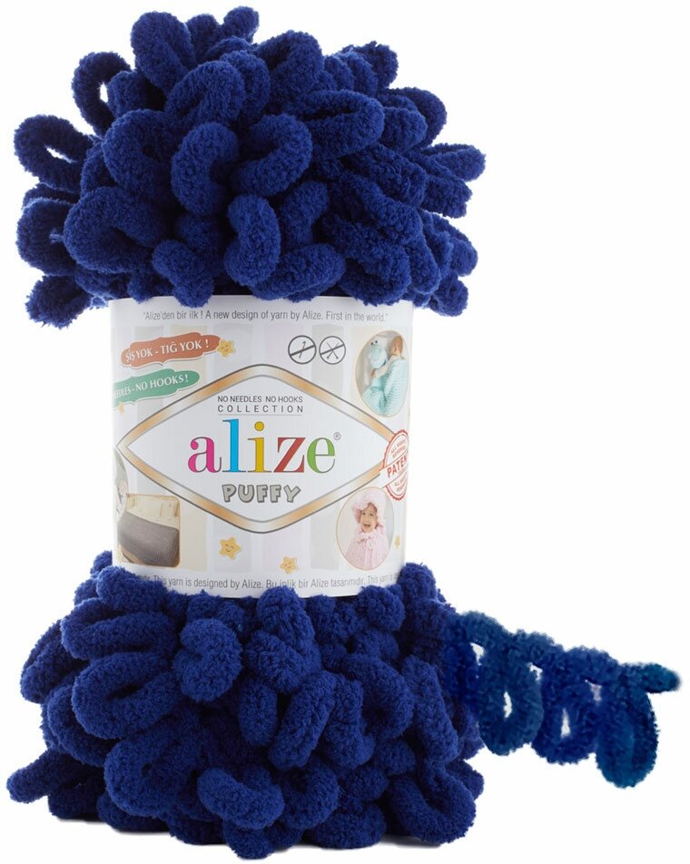 Пряжа для вязания ALIZE 'Puffy', 100г, 9м (100% микрополиэстер) (360 василек), 5 мотков