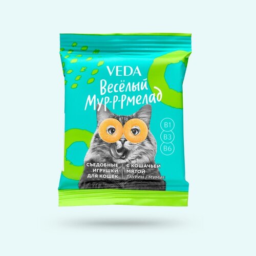 VEDA 5шт х 6гр лакомство Весёлый мурмелад с кошачьей мятой для кошек veda 5шт х 6гр лакомство весёлый мурмелад с кошачьей мятой для кошек