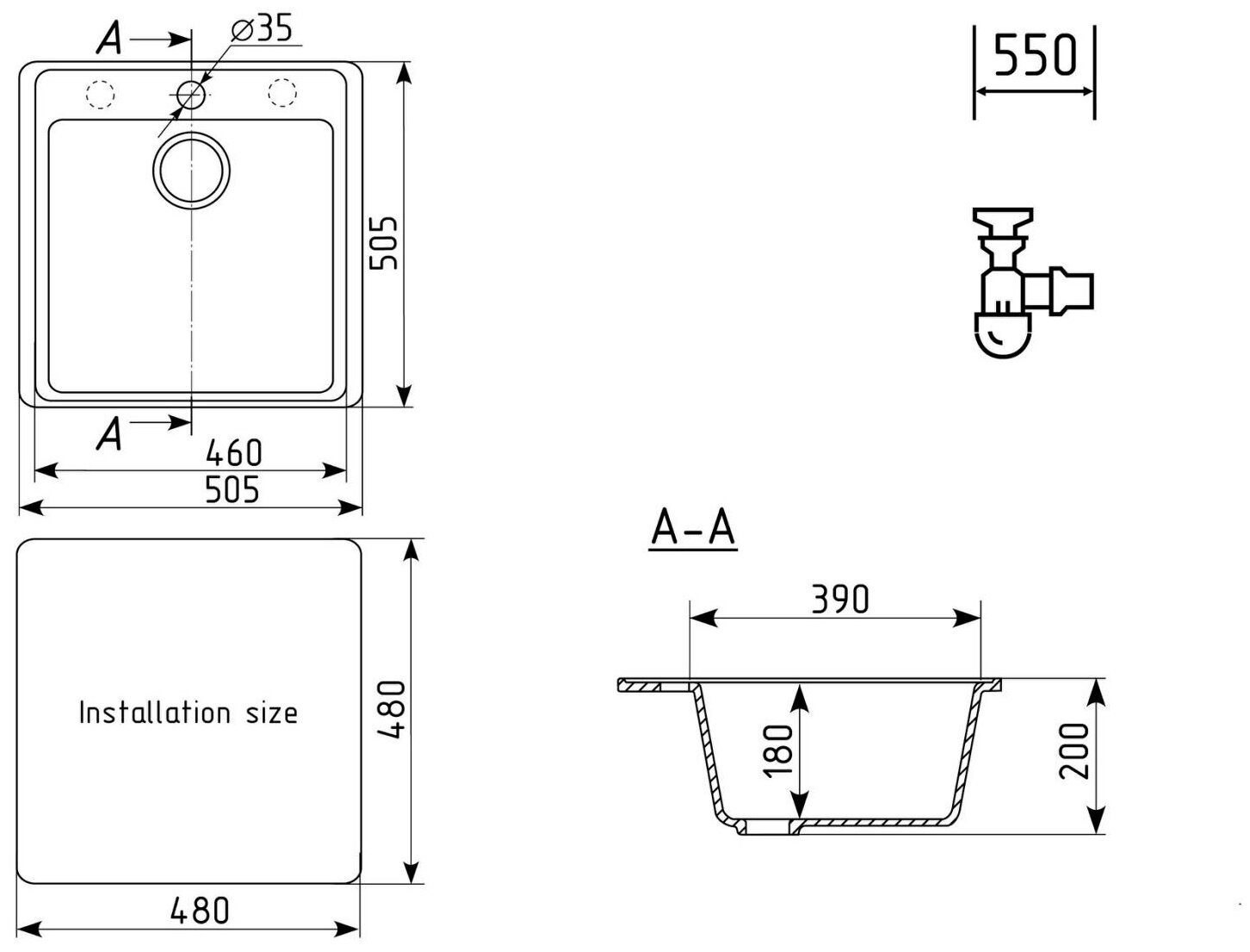 Мойка для кухни кварцевая Ulgran Quartz Forte 505 (03, десерт) - фотография № 3