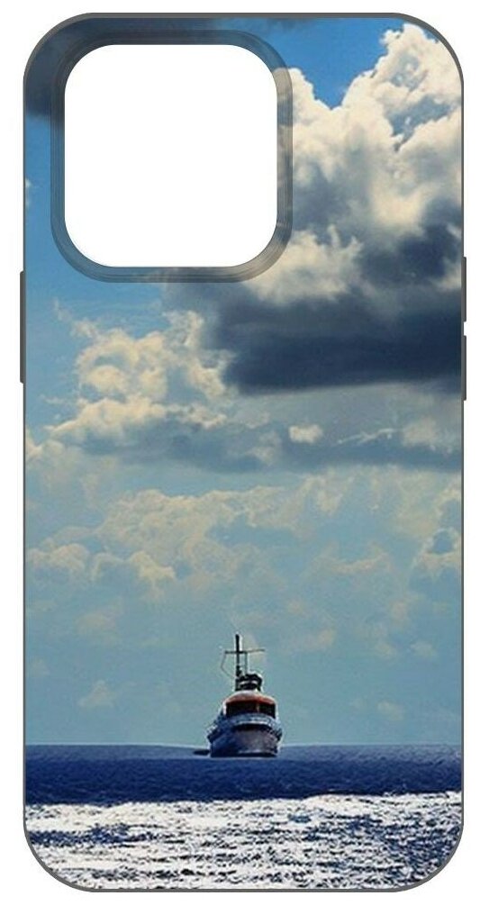 Чехол-накладка Krutoff Soft Case Море для iPhone 14 Pro черный