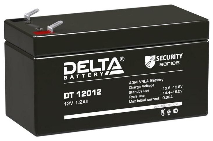 Аккумулятор 12В 1.2А. ч Delta DT 12012 (10шт. в упак.)
