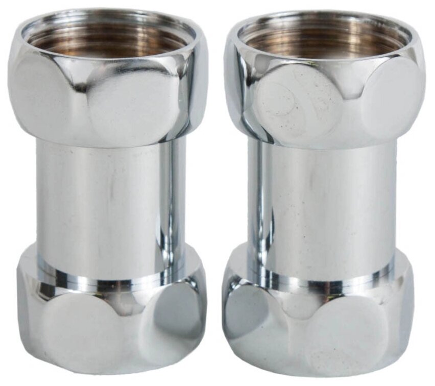 фото Соединение для п/с прямое комплект 1" х 1/2 г/г (пара) хром