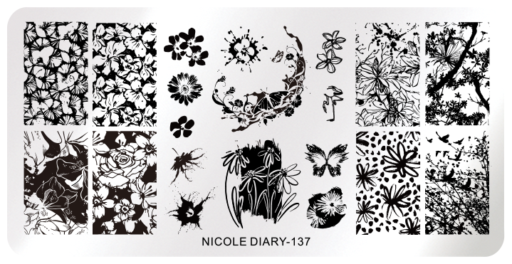 Nicole Diary, Пластина для стемпинга 12*6 см 48203 ND-137, 1 шт