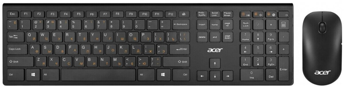 Комплект мыши и клавиатуры Acer OKR030 USB черный