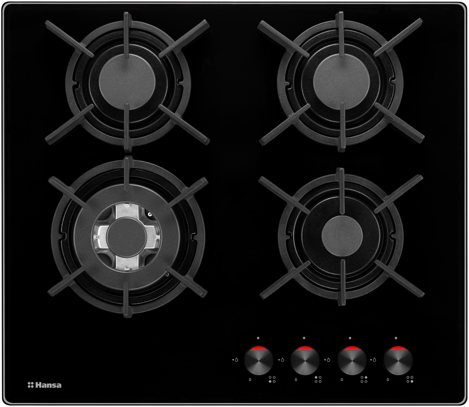 Газовая варочная поверхность Hansa BHKS61138 черный - фотография № 1