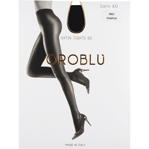 фото Колготки oroblu satin, 60 den, с ластовицей, без шортиков, размер 5, черный