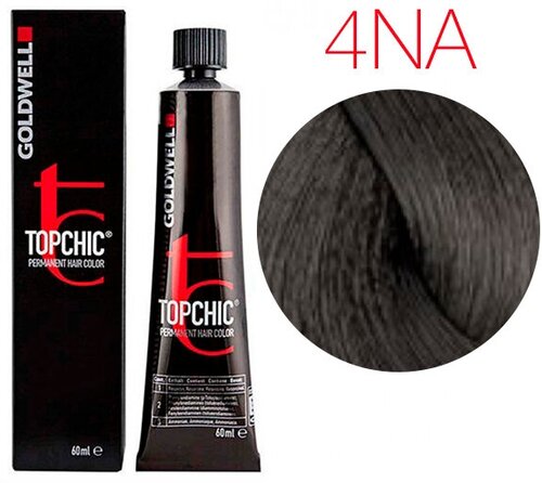 Goldwell Topchic стойкая крем-краска для волос, 4NA средне-коричневый натурально-пепельный