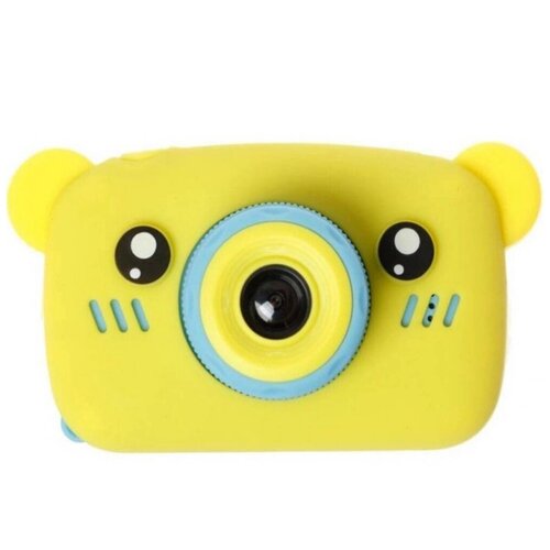 фото Детский цифровой умный фотоаппарат мишка 40 мп. / детский подарок / детская камера с играми + чехол и флешка в 4gb подарок, желтый pastila