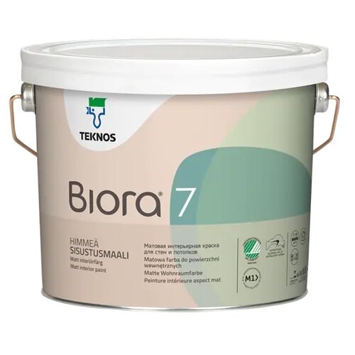 Краска акриловая TEKNOS Biora 7 матовая бесцветный 2.7 л 3 кг краска teknos текнофлор рм1 3 2 7л