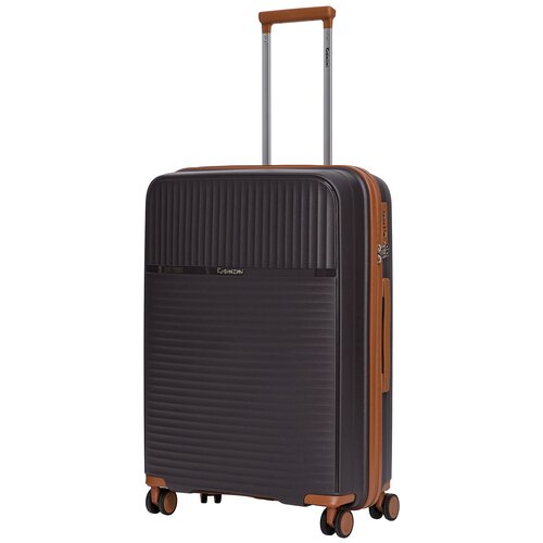 Чемодан Robinzon Madeira Plus, 70 л, размер M, коричневый чемодан robinzon madeira plus 37 л размер s белый