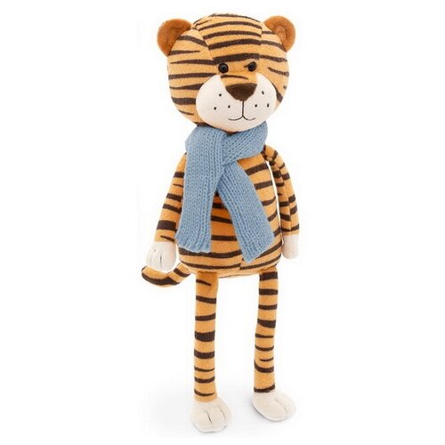 кошка это счастье требующее почесать его за ушком Orange Toys Мягкая игрушка Тигр Санни в голубом шарфе 21 см 2207/21ABC