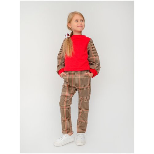 Костюм детский, GolD, размер 110, свитшот, штаны, футер, для девочки, оливковый