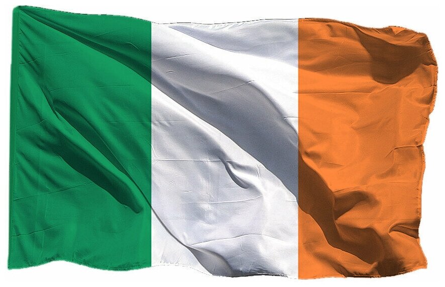 Флаг Ирландии на шёлке, 70х105 см для ручного древка