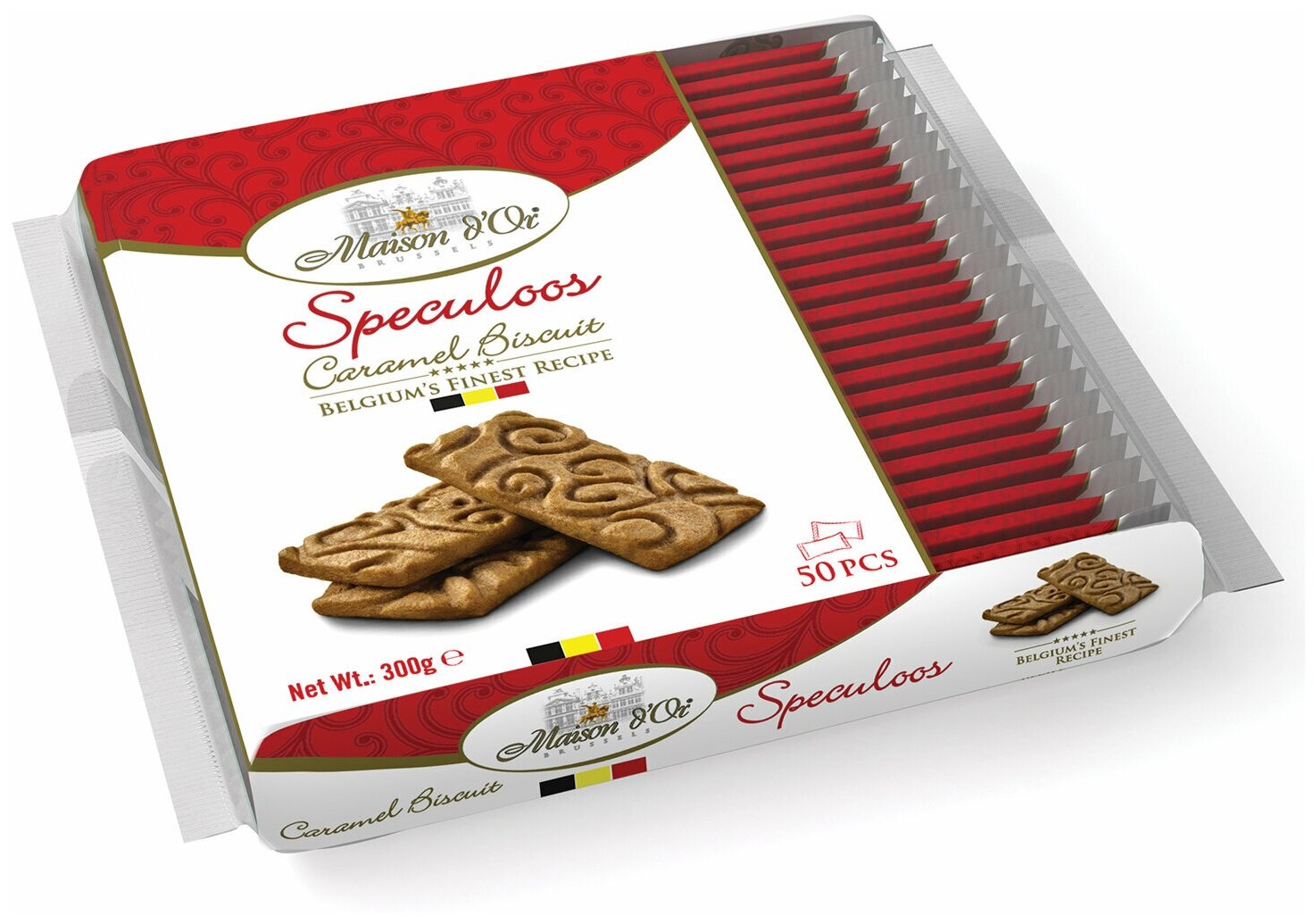 Печенье MAISON D'OR Speculoos в индивидуальной упаковке, 50 штук, карамелизированное, 300 г - фотография № 1