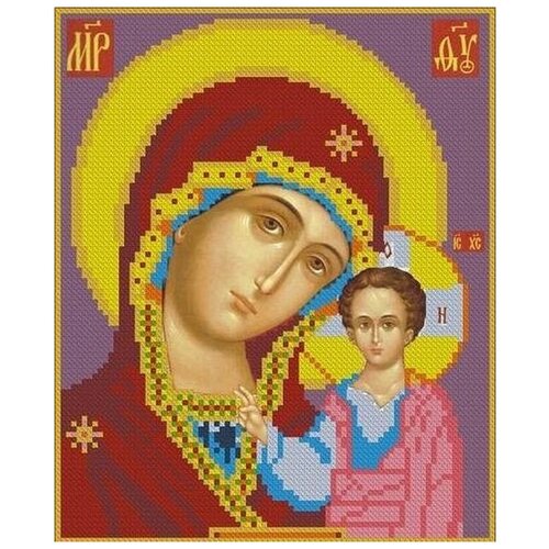Рисунок на ткани Каролинка Богородица Казанская, 22x18 см