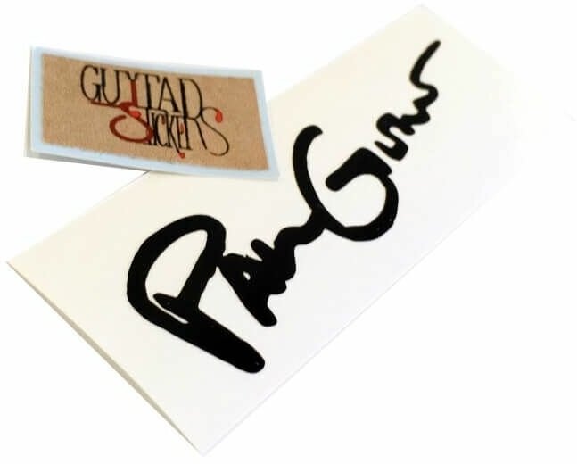 Виниловая наклейка на гитару "Автограф Пола Гилберта (Paul Gilbert)"