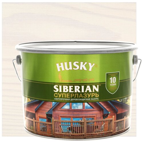 Лазурь для дерева Husky Siberian Суперлазурь цвет белый 9 л