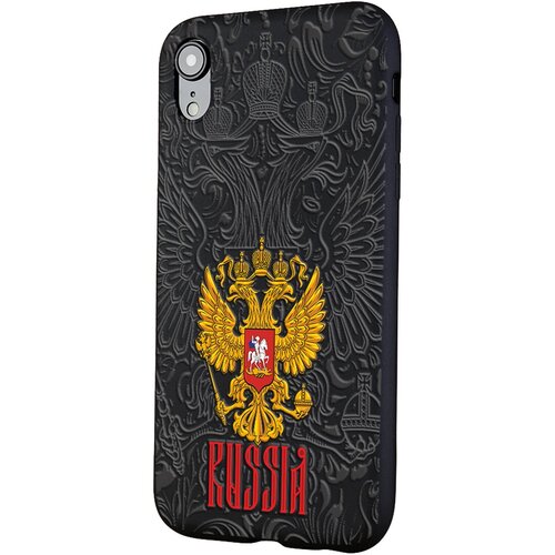 Силиконовый чехол Mcover для Apple iPhone XR с рисунком Russia силиконовый чехол mcover для apple iphone 14 с рисунком russia орнамент