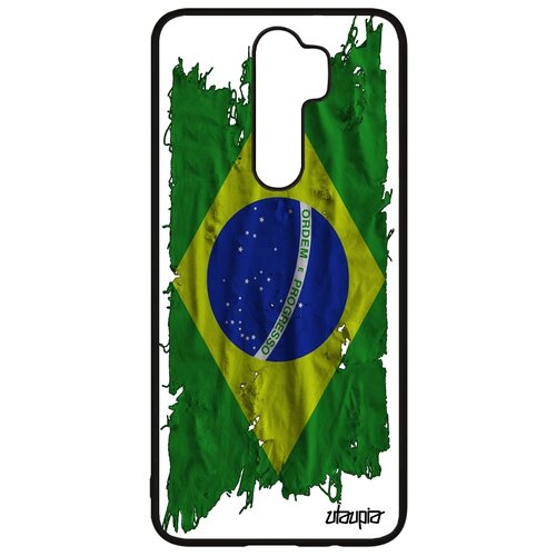 фото Чехол для мобильного redmi note 8 pro, "флаг бразилии на ткани" государственный патриот utaupia