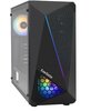 Корпус системного блока EXEGATE Miditower EVO-8225 (ATX, без БП, 2*USB+1*USB3.0, черный, 2 вент. с RGB подсветкой и полоса на передней панел - изображение