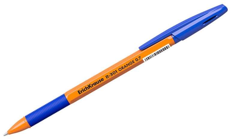 Ручка шариковая Erich Krause R-301 Orange (0.35мм, синий цвет чернил) 1шт. (22187)