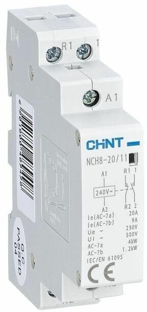 Контактор модульный NCH8-20/11 20А 1НЗ+1НО AC 220/230В 50Гц (R) CHINT 256052