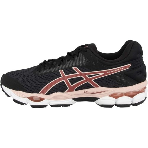 Кроссовки ASICS, беговые, воздухопроницаемые, размер 44 EU, черный, розовый