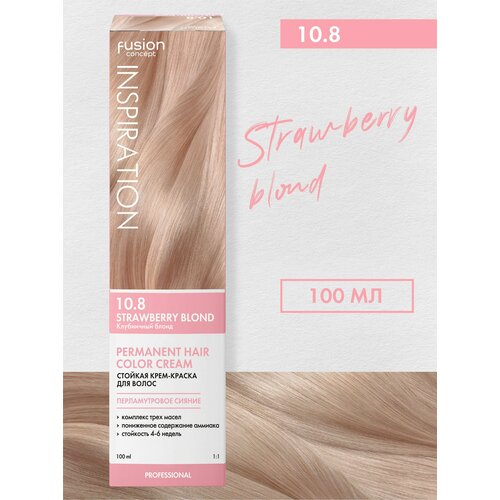 Concept Fusion Краска для волос 10.8 Fusion Клубничный блонд (Strawberry Blond), жемчужная коллекция, 100мл