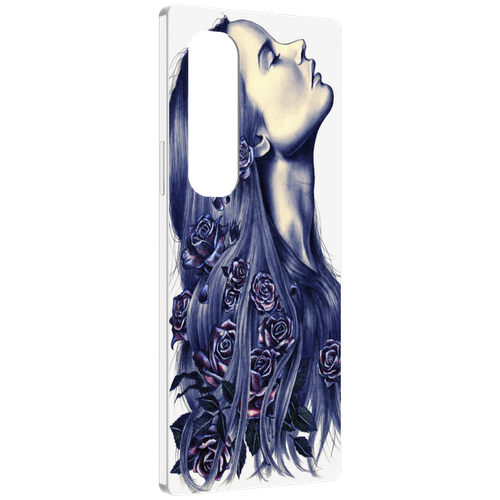 Чехол MyPads Девушка с розами женский для Samsung Galaxy Z Fold 4 (SM-F936) задняя-панель-накладка-бампер