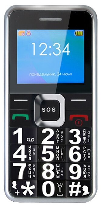 Телефон GiNZZU MB505 (черный) 1*SIM,FM,SOS,фонарик