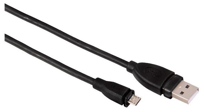 Кабель HAMA micro USB (m) - USB (m), 0.75м, 1.5A, черный [00054587]