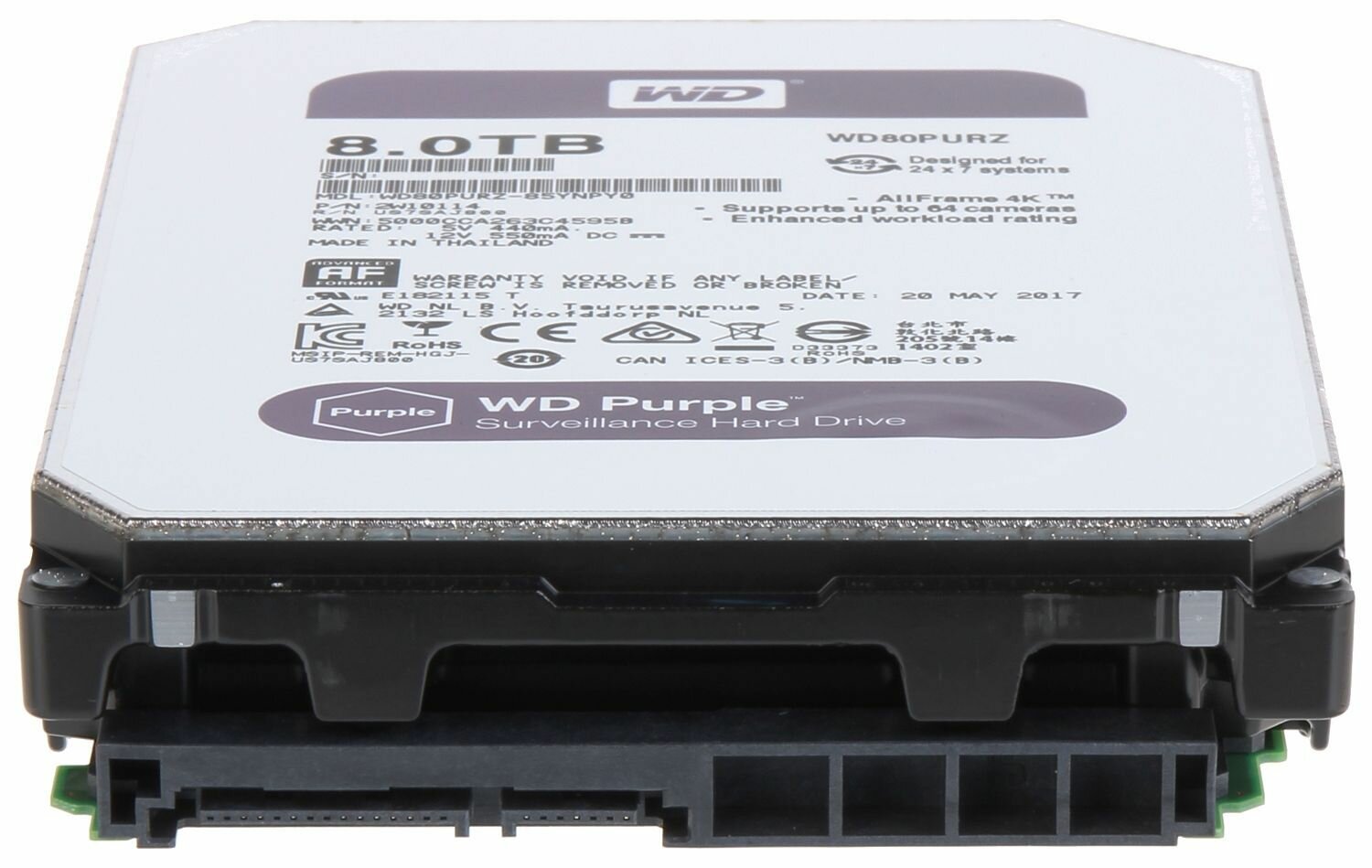 Жесткий диск WD Purple , 8Тб, HDD, SATA III, 3.5" - фото №14