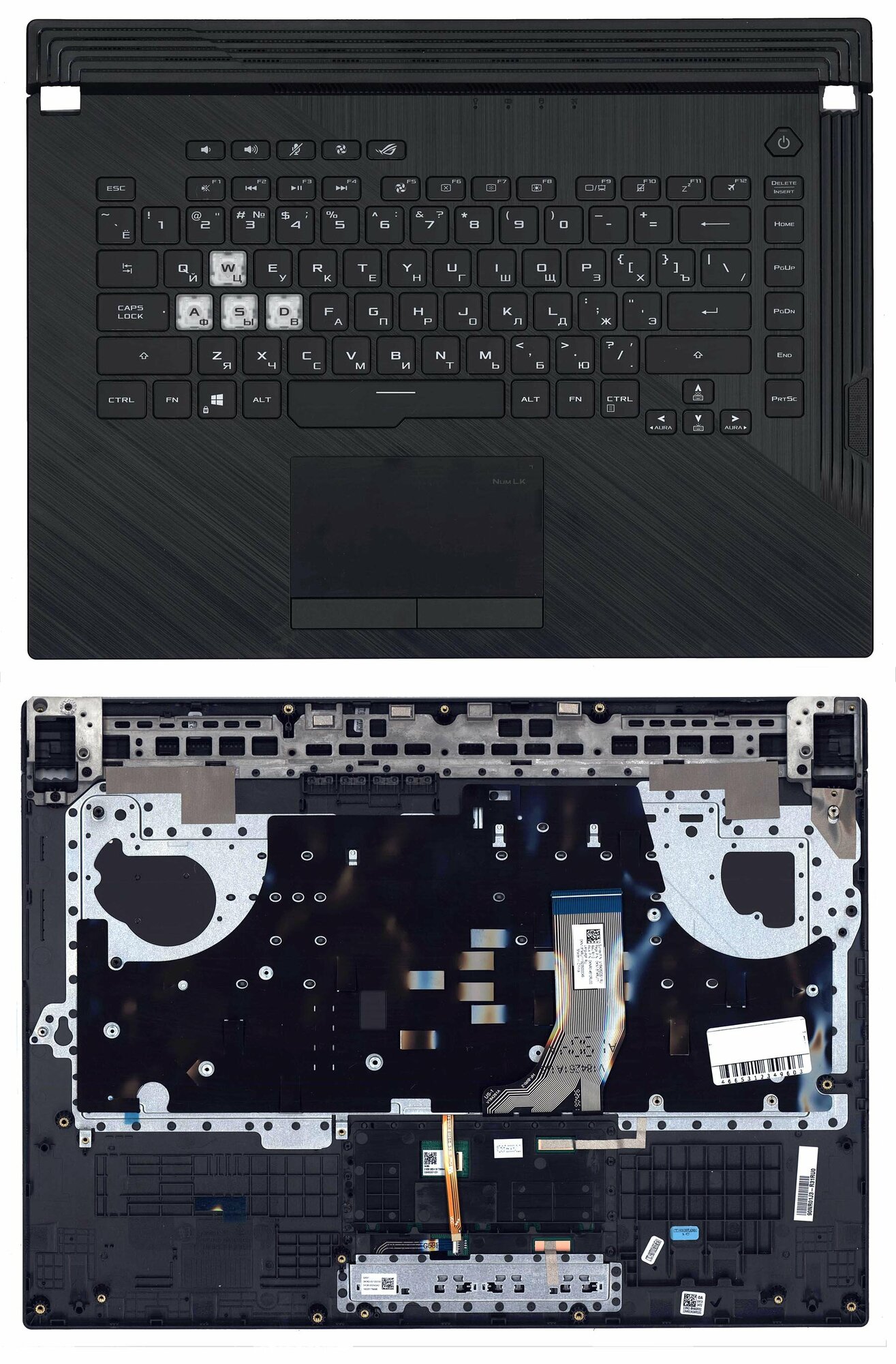 Клавиатура для ноутбука Asus ROG Strix G531GU с подсветкой RGB топкейс