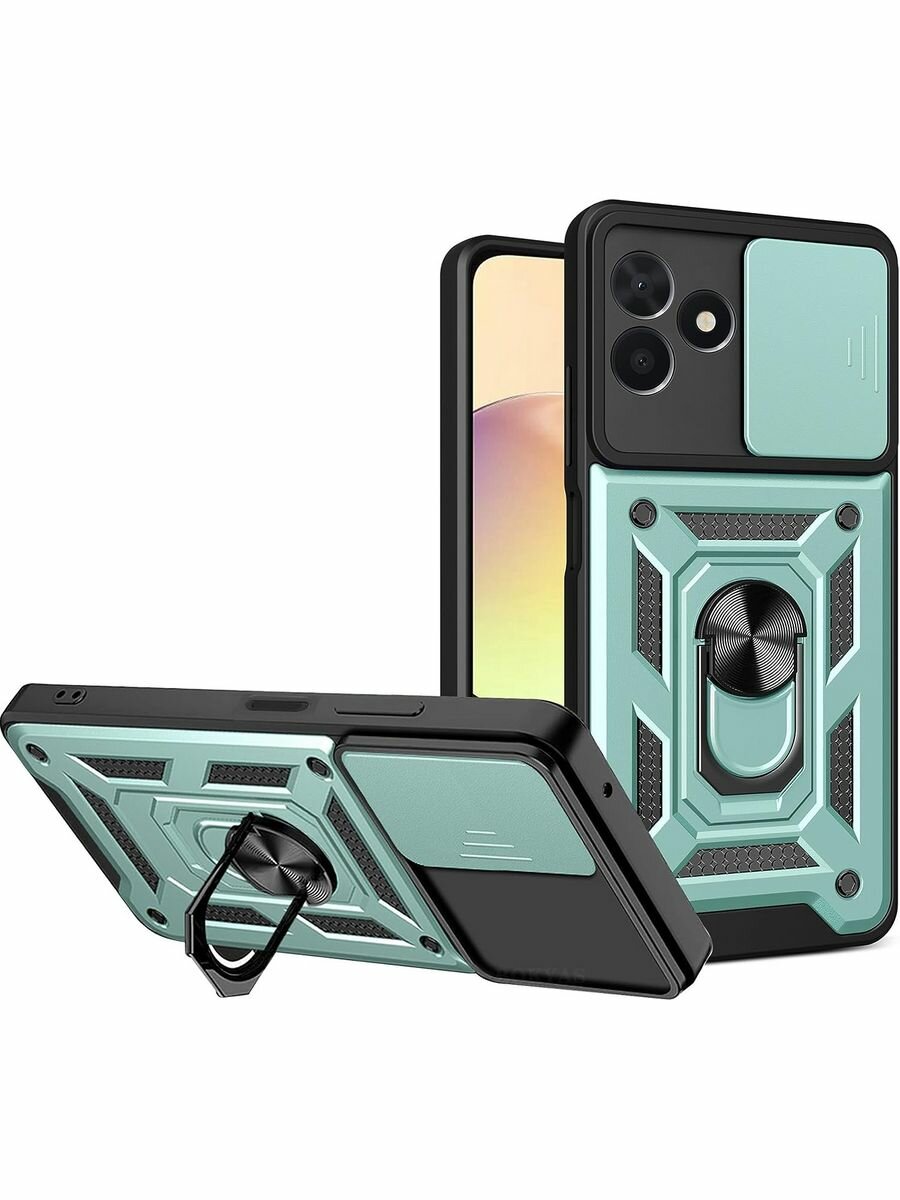 Противоударный чехол О'кейси, для Realme C53, зелёный, матовый