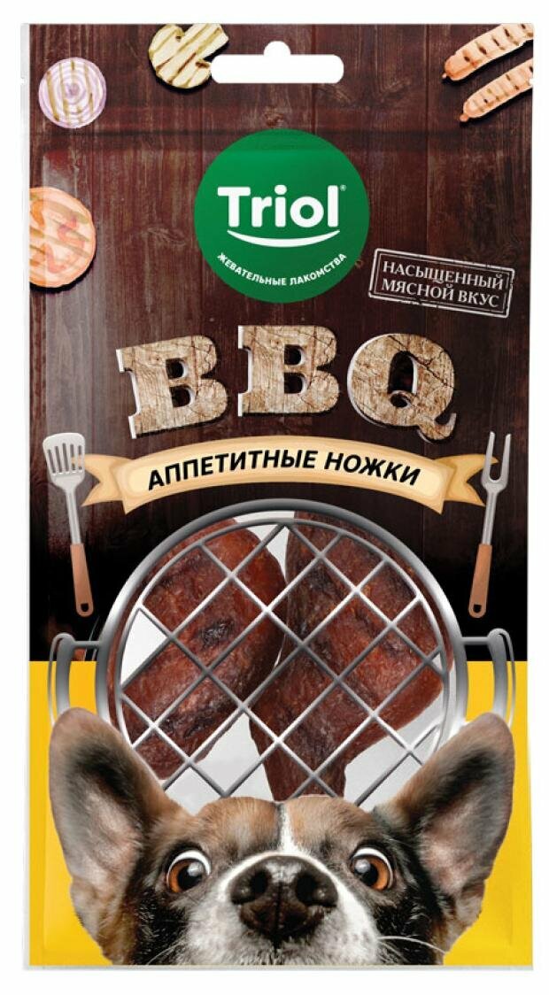 Лакомство для собак Triol аппетитные ножки BBQ, 105 г - фото №1