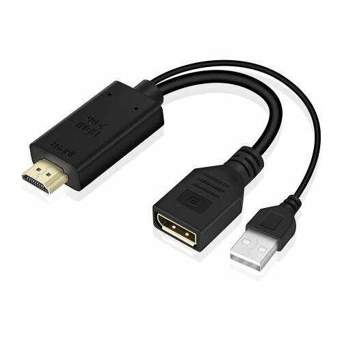 Адаптер Ks-is HDMI M + USB Type A M на DisplayPort F (KS-501) аксессуар ks is hdmi m usb type a m ks 501