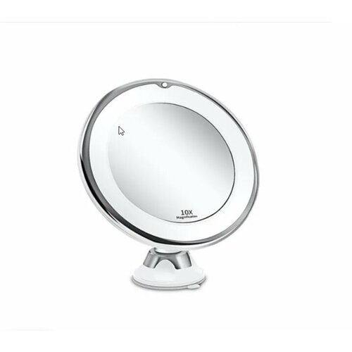 Увеличительное Х10 косметическое настольное зеркало с подсветкой и лампочками для макияжа