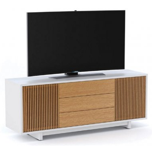 Тумба для ТВ Bdi Vertica Satin white/white oak (8558)