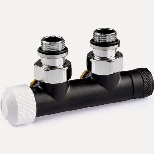 Изображение товара Узел SR Rubinetterie термостатический угловой нижнего подключения 1/2"х3/4"Е Чёрный матовый (левый)