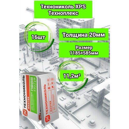 Утеплитель технониколь техноплекс экструдированный пенополистирол 20х585х1185мм (16 плит)