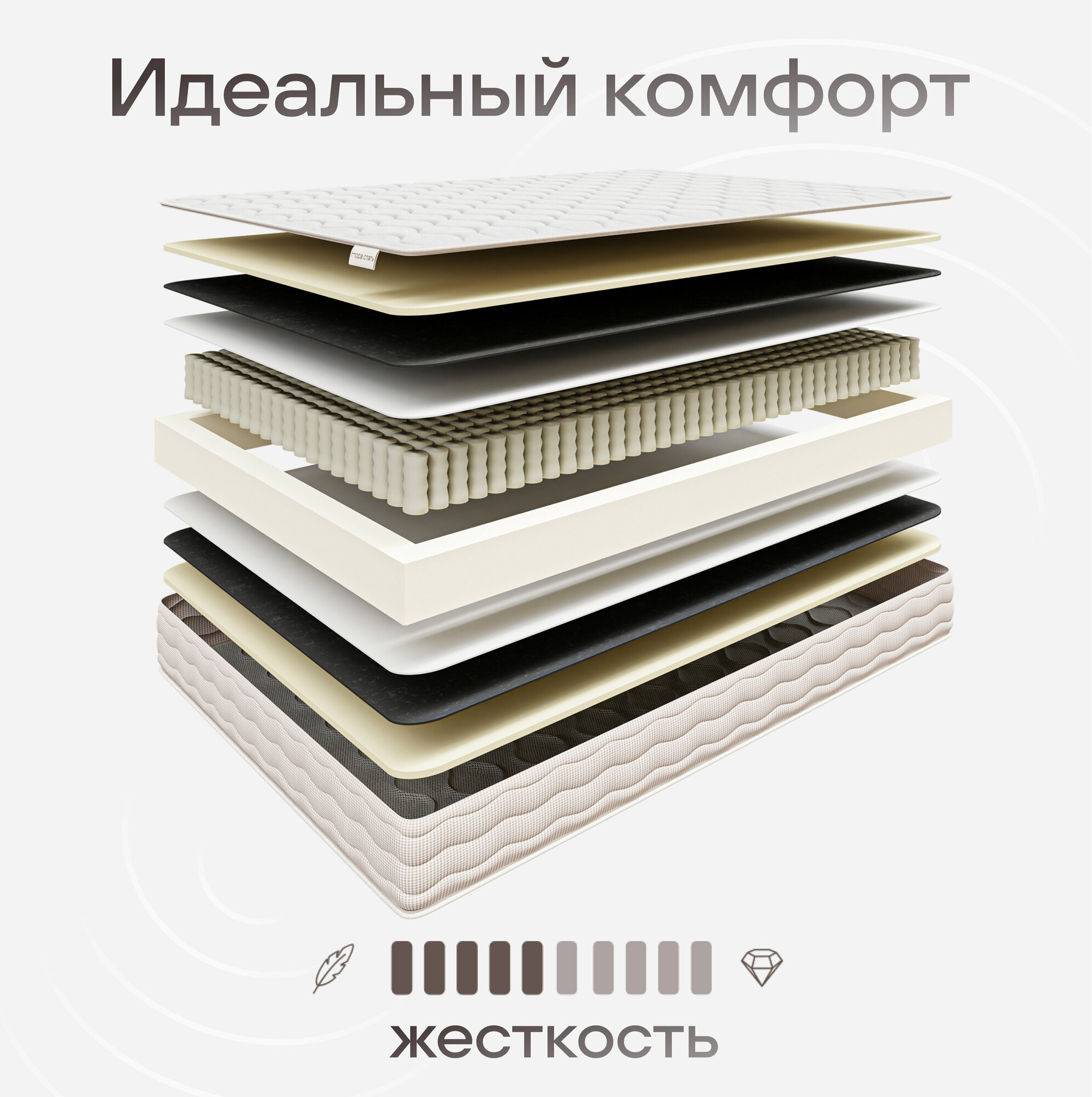 Двуспальная кровать Венге с матрасом Тори 180х200, ортопедический матрас — фото 1