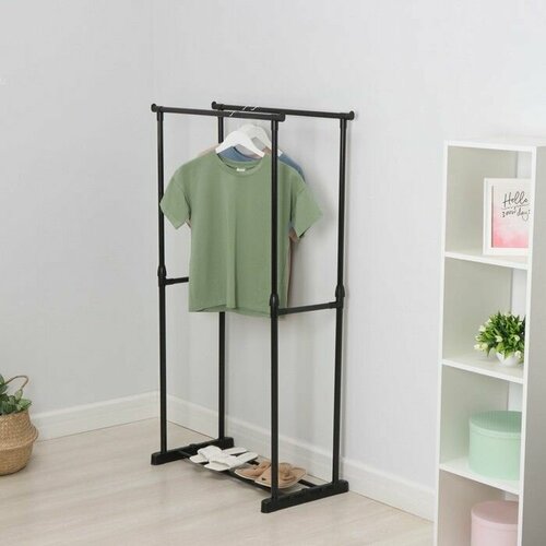 Стойка для одежды и обуви телескопическая двойная 80х42х90150 см 3620₽