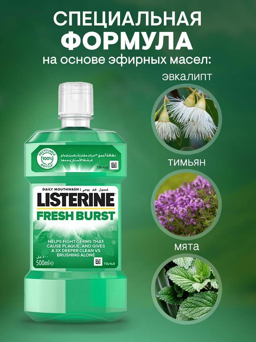 LISTERINE Ополаскиватель для полости рта, зубов и десен 2 шт по 500 мл