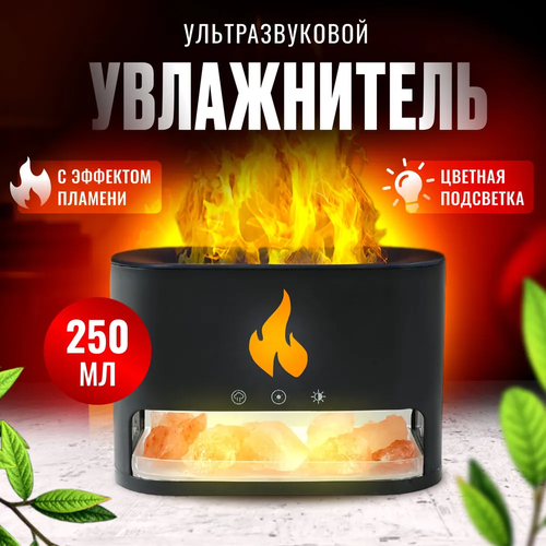 Увлажнитель воздуха камин с подсветкойАромадиффузор с имитацией пламениНочникчерный 1990₽