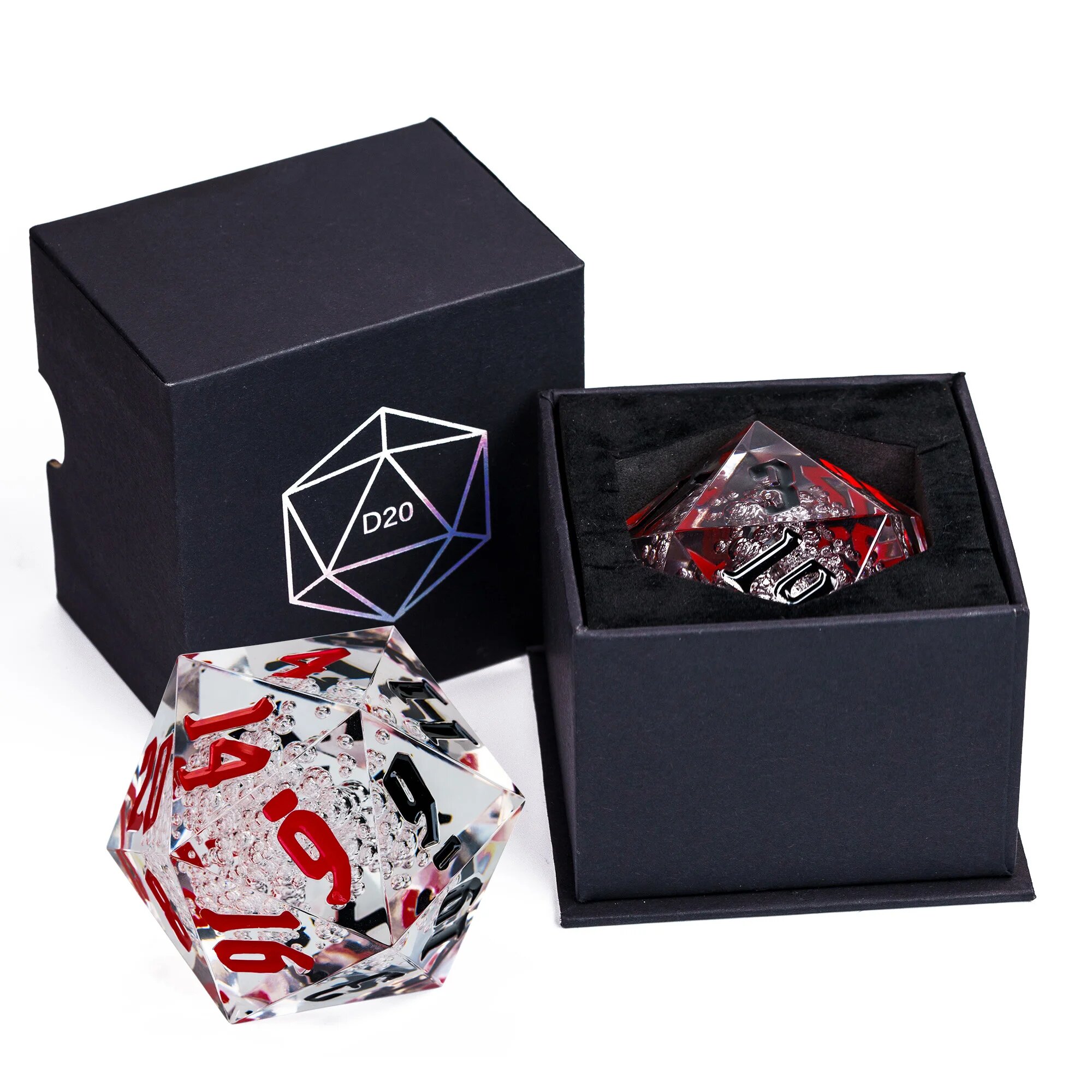 Кристалл 55 мм D20 кости Poludie, Crystal bubble